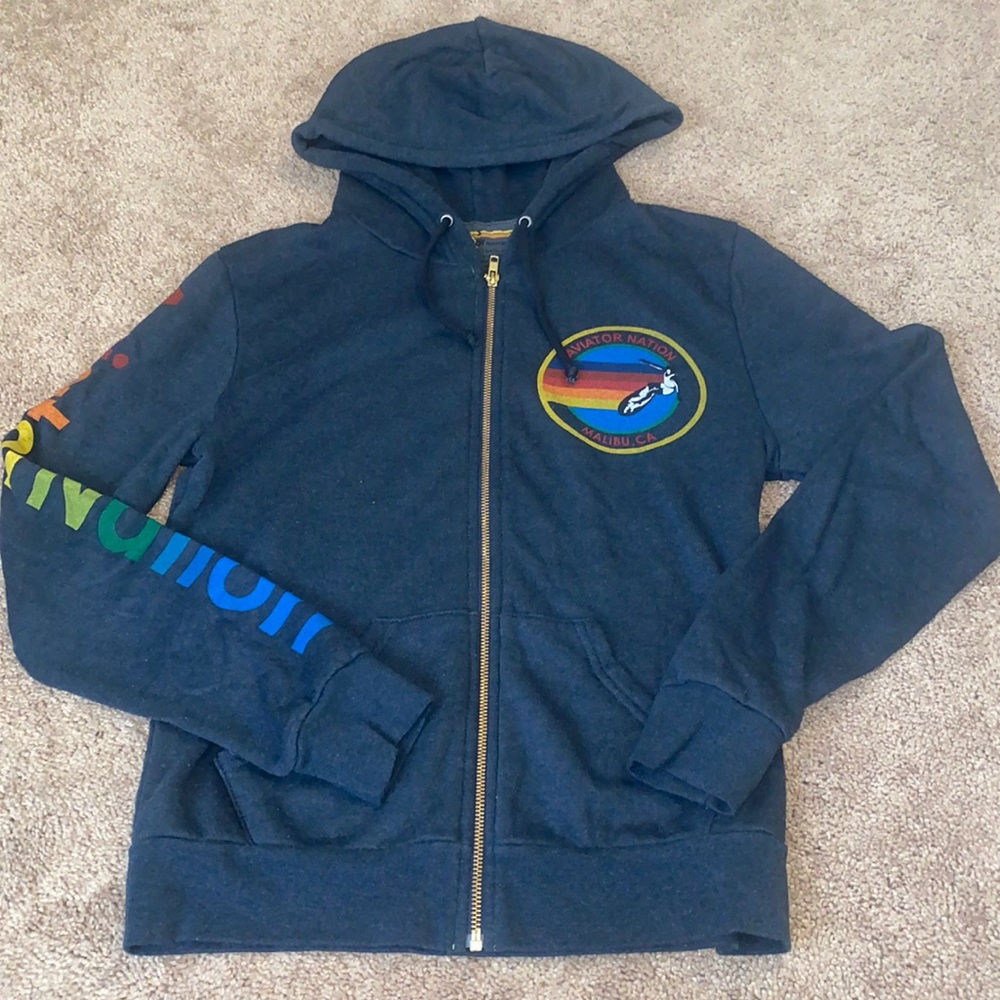 Aviator Nation Malibu Zip Up Hoodie